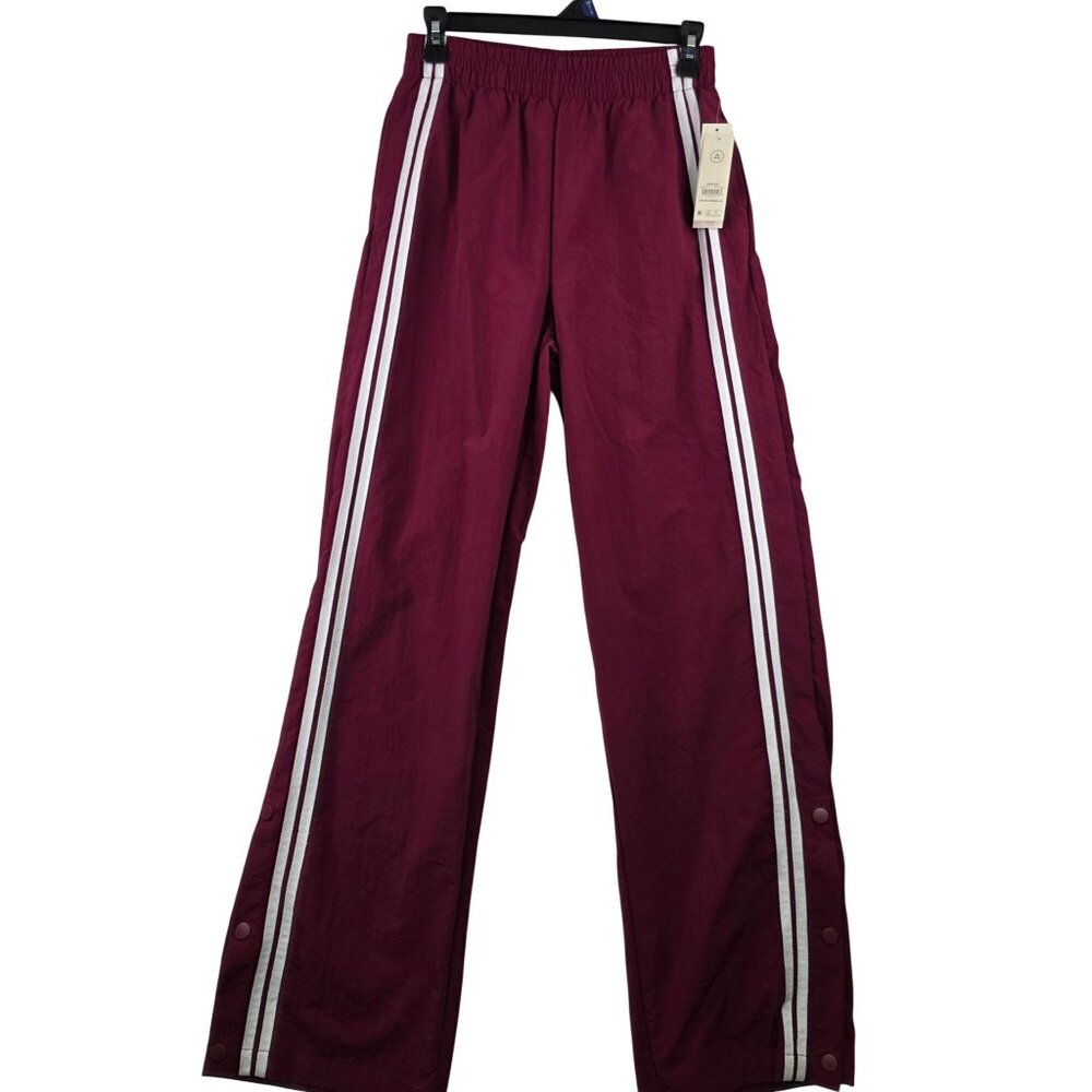 No Boundaries Track Pant Sze XS Sparkling Merlot White Stripes Sporty Athleisure